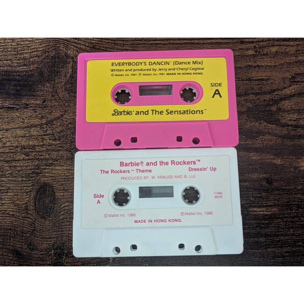 LOT OF 2 VTG Barbie Music Audio Cassette Tapes 80s Nostalgia Pop Kidscore Dance